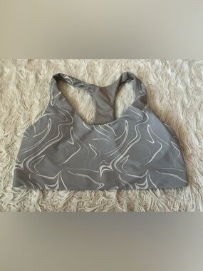 Old Navy Gray and White Marble Racerback Sports Bra